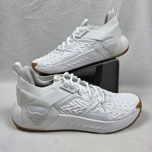 Under Armour Project Rock 6 Men's Shoes Size 12 White Gum Bottom Gym Training